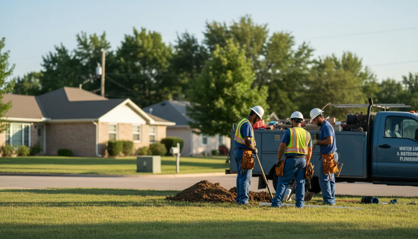 Residential water line and bathroom plumbing service in Meta, MO